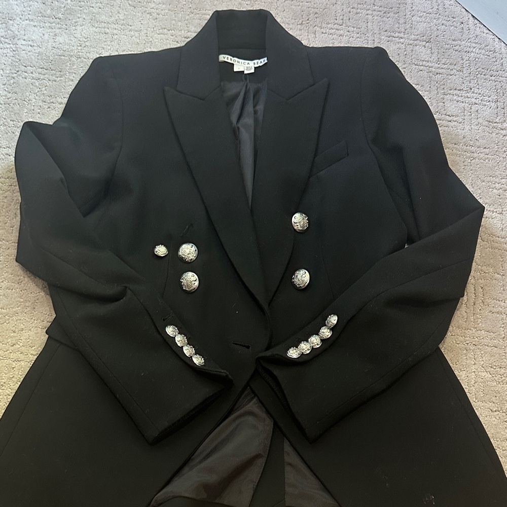 Veronica Beard Black Blazer with Silver Buttons